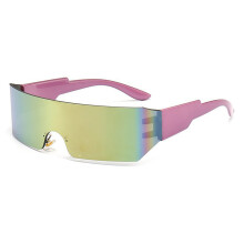 (Purple Frame Powder Film) Windproof Cycling Sunglasses for Running Golf Baseball