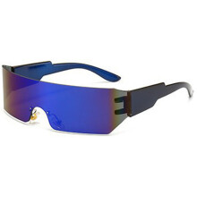 (Blue frame blue film) Windproof Cycling Sunglasses for Running Golf Baseball