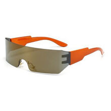 (Tea Frame Gold Film) Windproof Cycling Sunglasses for Running Golf Baseball
