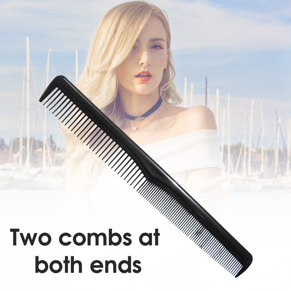 Hue-Grain (Black, Two-Head Comb) Women\'S Salon-Grade Anti-Rust Massage Comb