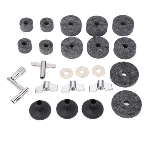 23P Ensemble de remplacement de cymbales antidérapant 2.5/4/5cm gris 2