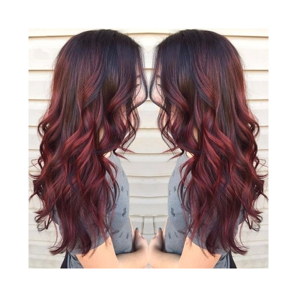 Penghui-Toys Unisex Black,Red Red Black Gradient Curly Wig For Women