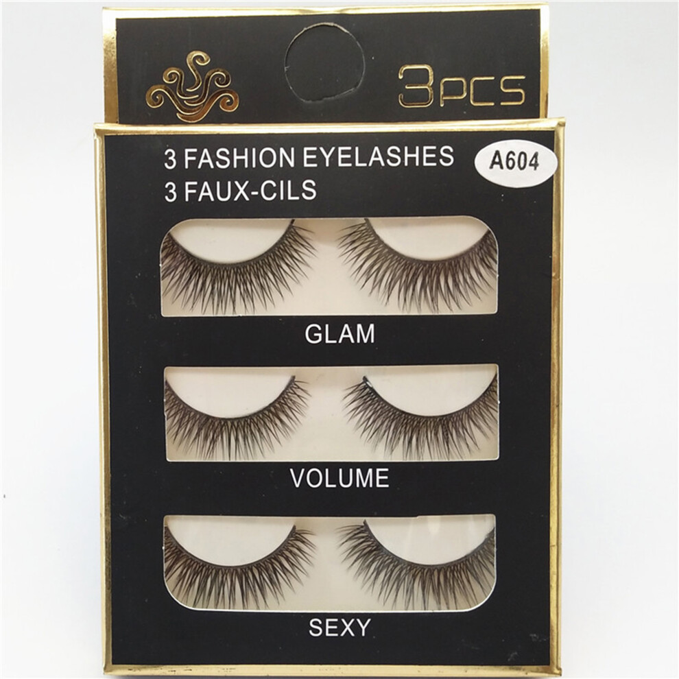 Penghui-Toys Light (A604) 3 Pairs Fluffy Volume Lashes For Wedding Dating