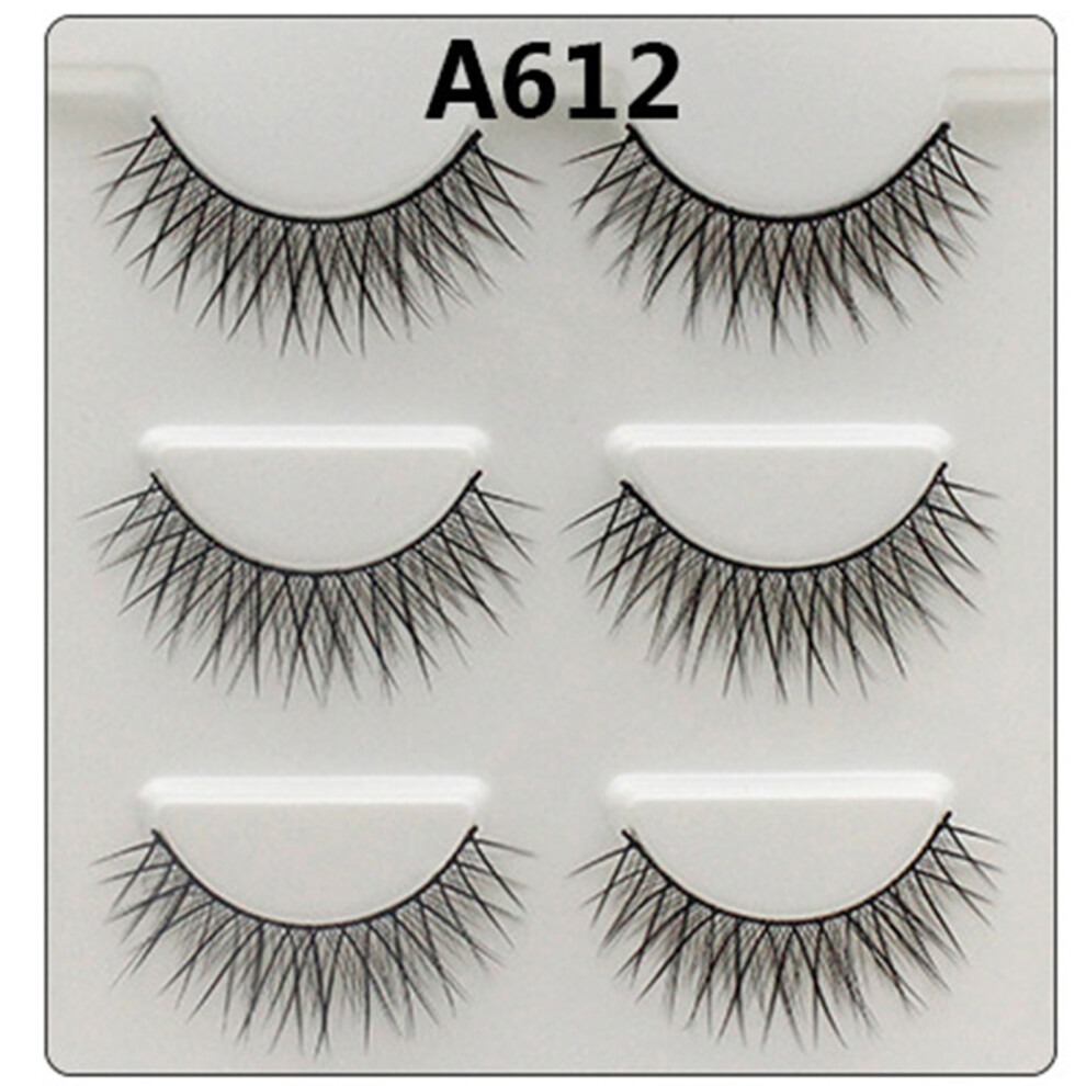 Penghui-Toys Light (A612) 3 Pairs Fluffy Volume Lashes For Wedding Dating