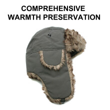 (Gray) Winter Fur Ski Hat - Plush Thermal Earflap Cap
