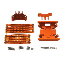 Metal Chassis Link Rod and Servo Mount Pull Rod Mount for 1/12 MN128 MN86S G500 Crawler Off Road Truck,Orange