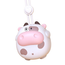 Cute Cow Cartoon Neck Fan, USB Rechargeable, 8x5x7.5cm, White