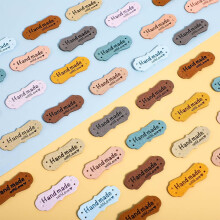 50PCS Colorful Leather Labels for DIY Crafts