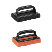 (Cleaning brush (black/orange)) Stainless BBQ Scraper, Safe & Universal Cleaning Tool