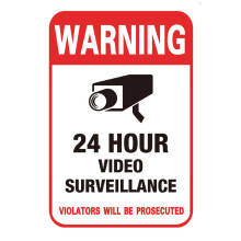 24H Surveillance Camera Warning Sticker - 50 Chars