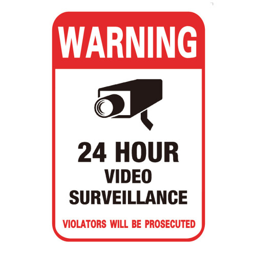 24H Surveillance Camera Warning Sticker - 50 Chars