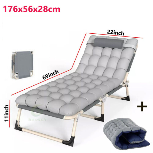 Folding Bed Guest Bed Portable Single Camping Cots With Mattress 2