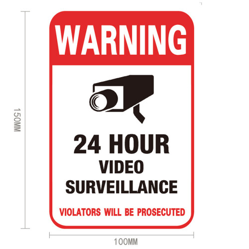 24H Surveillance Camera Warning Sticker - 50 Chars 1