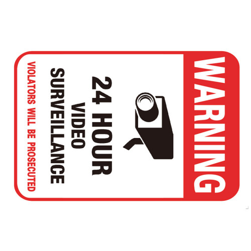 24H Surveillance Camera Warning Sticker - 50 Chars 2