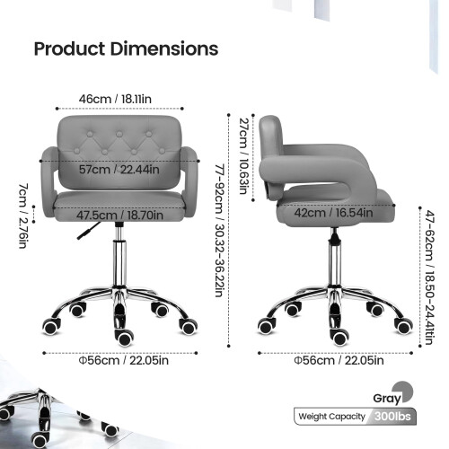 Joolihome Swivel Office Chair,Height Adjustable Ergonomic Desk Chair 1