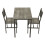 Living And Home Retro Dining Table Set with 2 Chairs, Grey 4