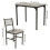 Living And Home Retro Dining Table Set with 2 Chairs, Grey 6