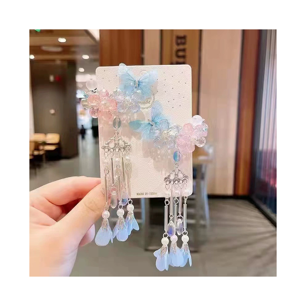 Roc-Electron (16#) Pearl Tassel Hair Clips For Thick Hair