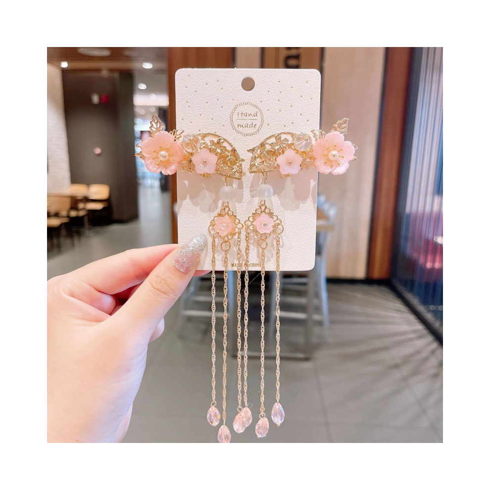 Roc-Electron (32#) Pearl Tassel Hair Clips For Thick Hair