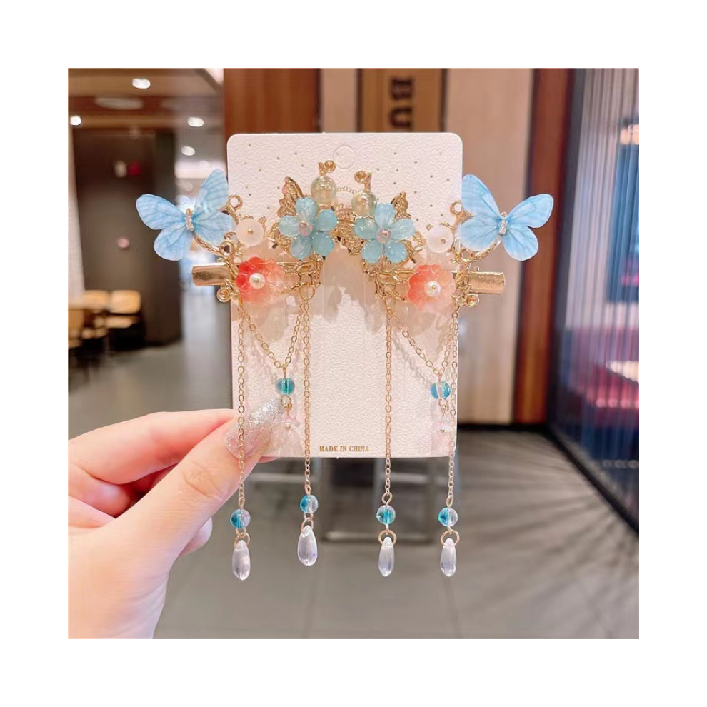 Penghui-Toys (34#) Pearl Tassel Hair Clips For Thick Hair
