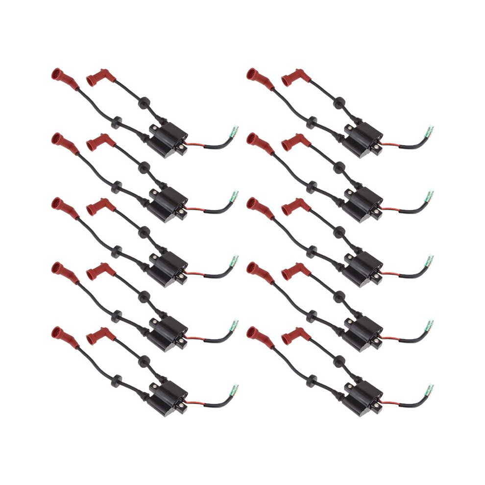 10X Marine Outboard Ignition Coil Assy For F9.9 13.5 15 25Hp 40Hp Replace 6F5-85570-10, 6F5-85570-11 Motors Parts 4713858125929