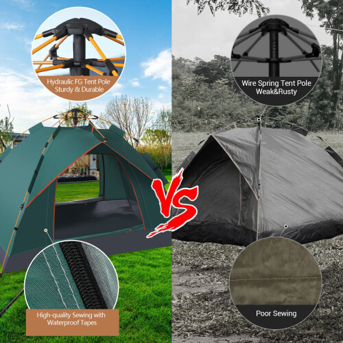3-4 Man Automatic Instant Double Layer Pop -Up Waterproof Outdoor Camping Tent 1