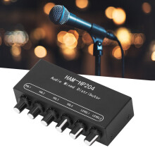 Mixer stereo 2in4out 5X guadagno 13x7x3cm nero