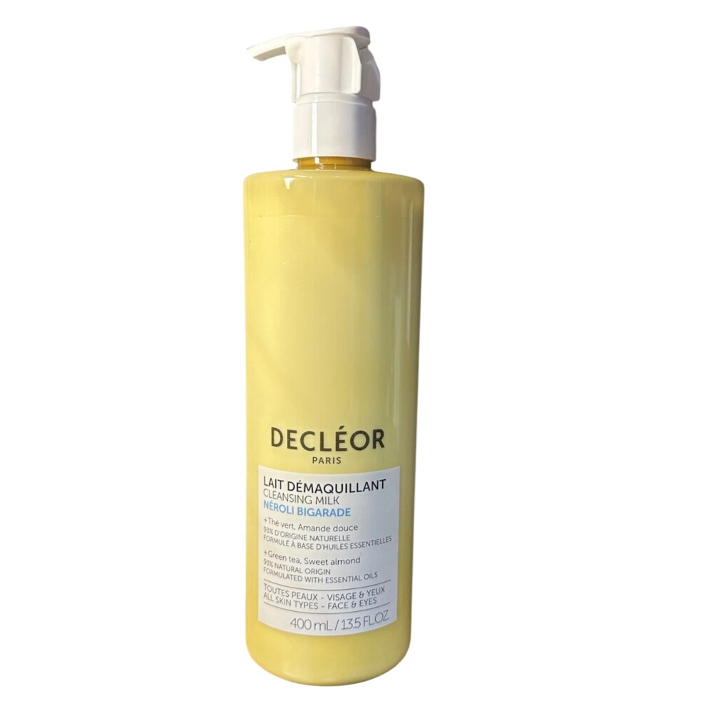 Decléor Néroli Bigarade Cleansing Milk 400ml Hydrating Facial Cleanser for Dry & Dehydrated Skin