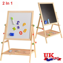 2 in 1 Kids Blackboard Whiteboard Children Art Easel Chalk Drawing Board
