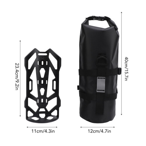 Waterproof 5L Bike Front Fork Bag with Reflective Stripe, 11x23.4cm 1