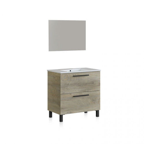 Mueble de baño con espejo Sense 2 cajones 1