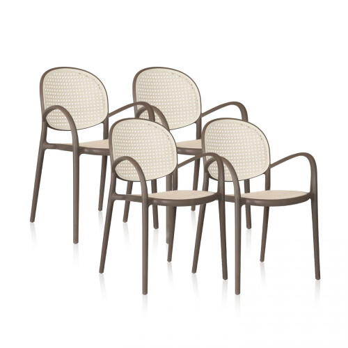 Pack 4 sillas de exterior Klux Arm 1