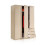 Armario de 3 puertas y 3 cajones en roble 121x180 cm Low Cost 2