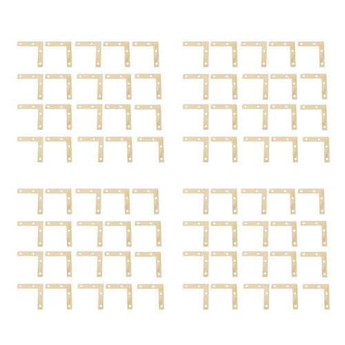80 Pcs 51mm Flat Corner Right 90º Angle Bracket Repair Plate Fixing Brace