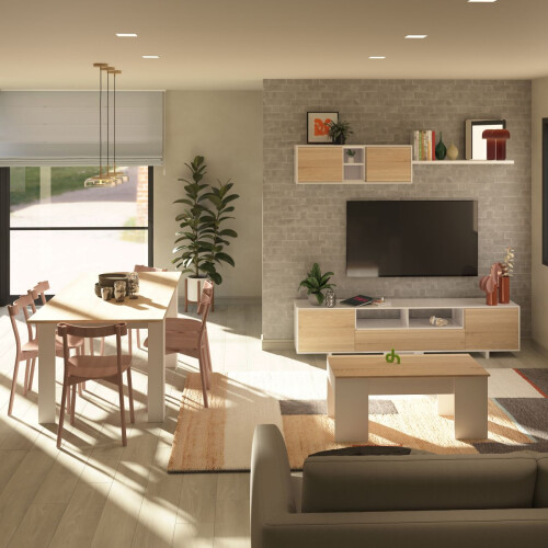 Pack salón con mesa de centro y mesa de comedor Kenzo Max V2B 1