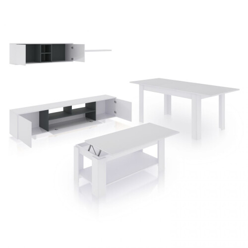 Pack salón con mesa de centro y mesa de comedor Kenzo Max V1A 1