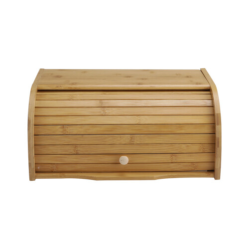 Living And Home Bamboo Roll Top Bread Bin Food Storage Box 2
