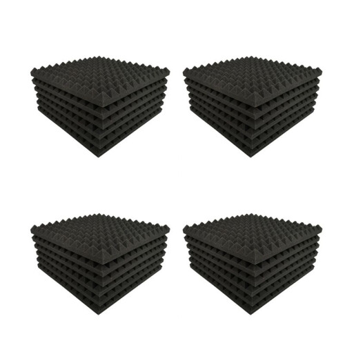 48 Pack Pyramid Shape Soundproof Foam Sound Proof Padding Treatment Panel for Echo Bass Insulation 1