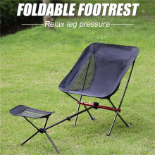 2X Collapsible Footstool for Outdoor Camping BBQ Beach Chair Folding Footrest Fishing Chair Foot Recliner Foot Rest