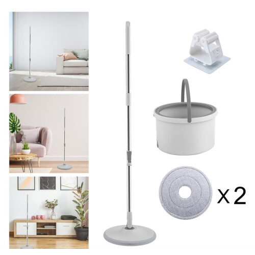 Flexible Spin Mop w/ Bucket Deluxe System Floor Cleaning  Mop Self Separation