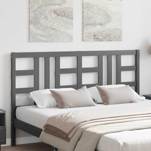 VidaXL (grey, 166 x 4 x 100 cm) vidaXL Bed Headboard Home Bedroom Decorative Bed Header Panel Solid Wood Pine 2