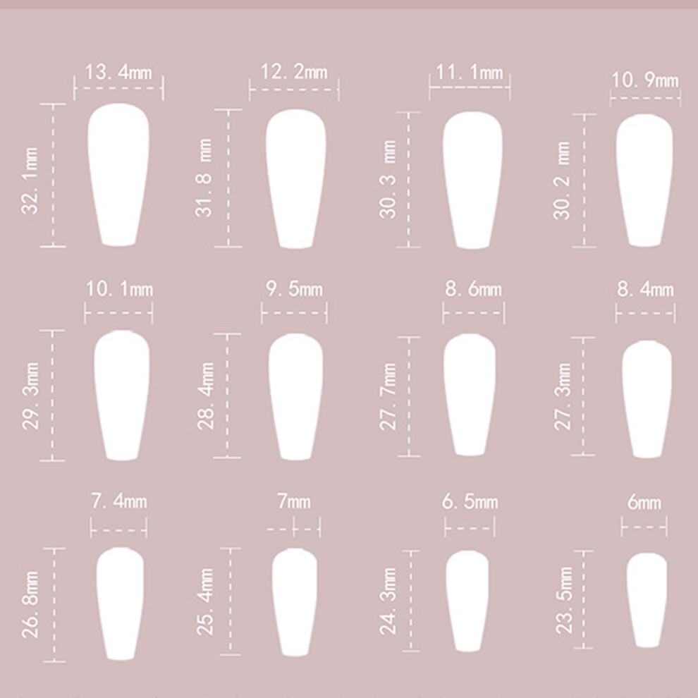 Creation-3C Dark Red French Press-On Nails, Long Coffin Style