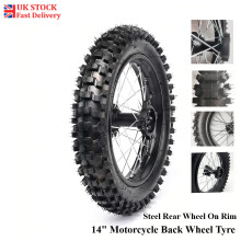 90/100-14 Motorcycle Back Wheel Tyre Steel Rear Off-Road Wheel for 14" Motorbike