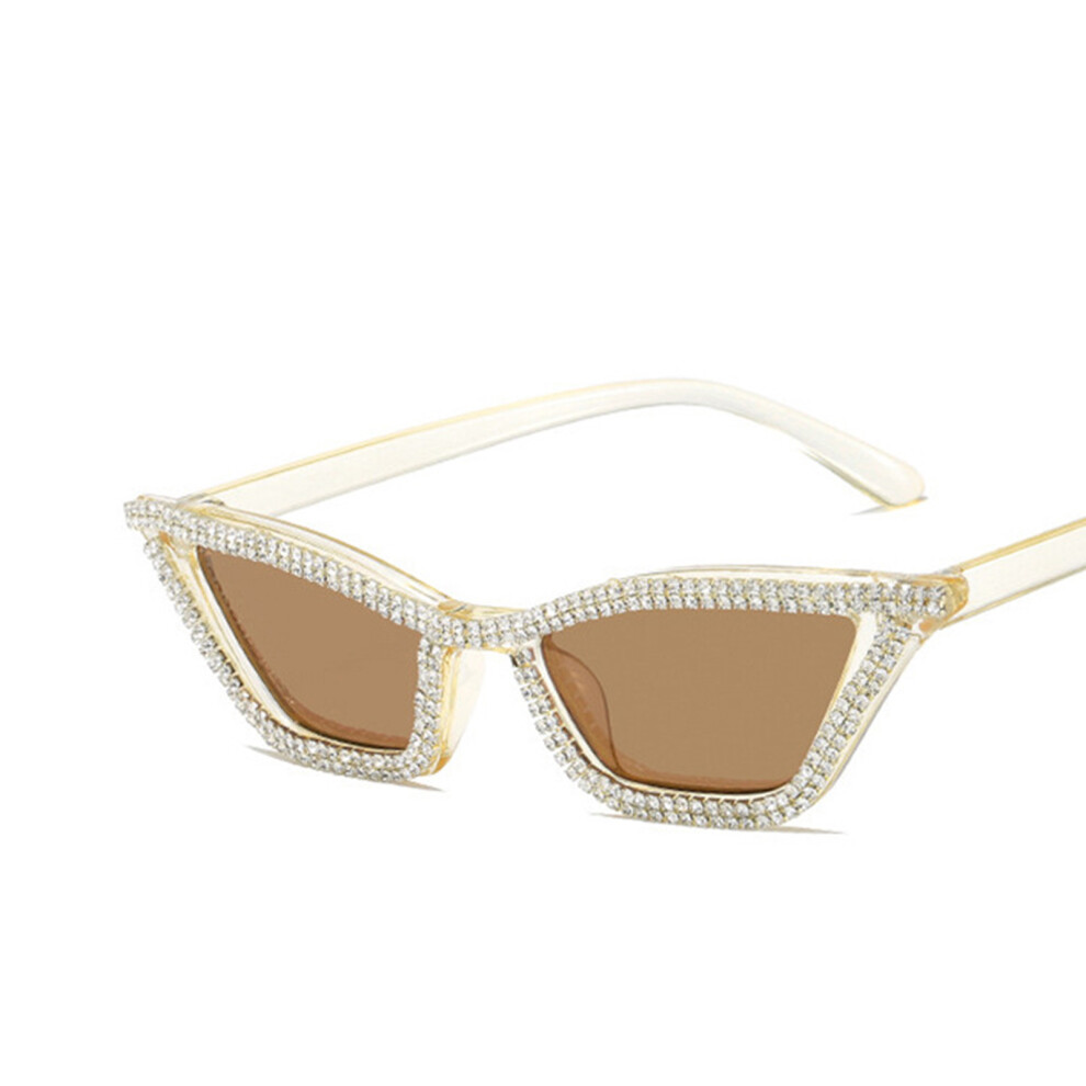 Penghui-Toys (Penetrating Tea) Cat Eye Rhinestone Sunglasses For Women