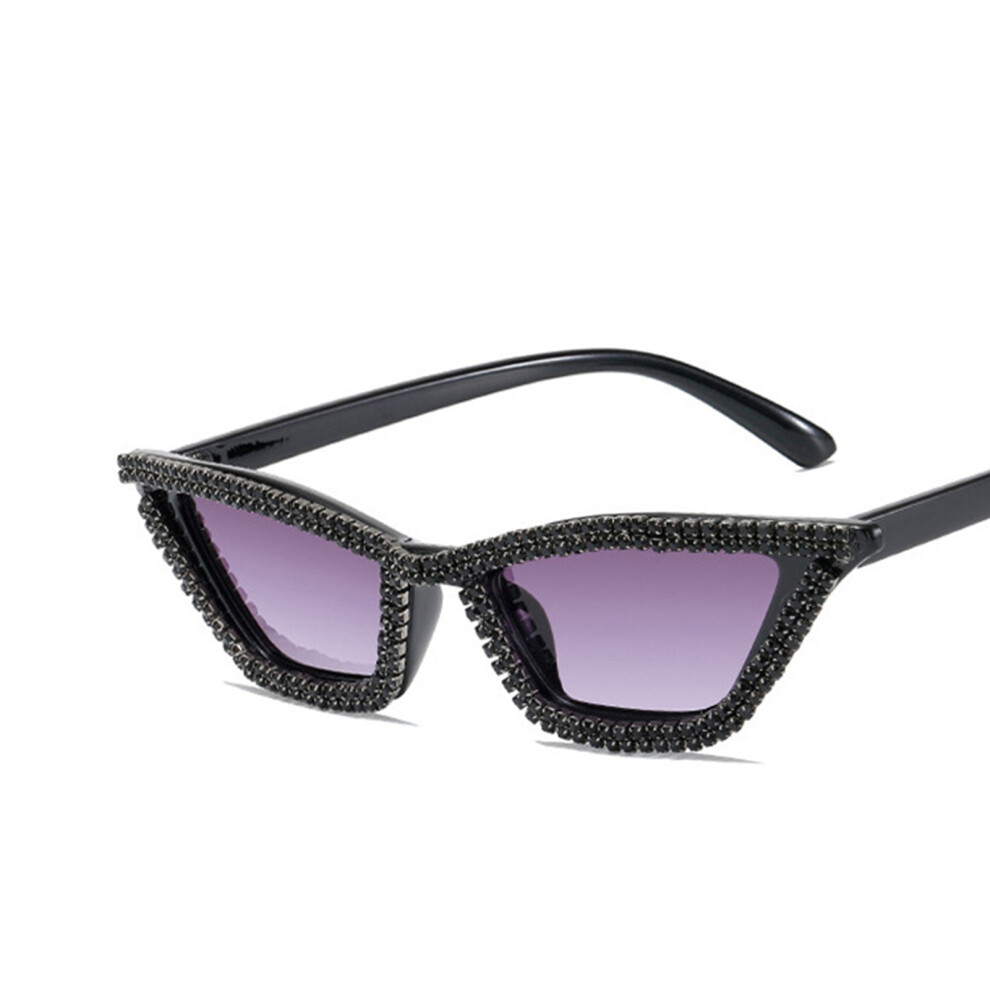 Penghui-Toys (The Double Ash) Cat Eye Rhinestone Sunglasses For Women