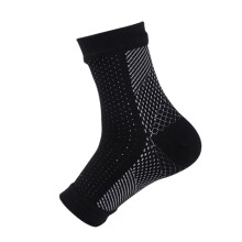 (Black White) Ankle Support Sleeves for Sports & Injury Recovery