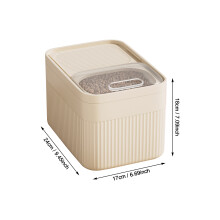 (Cream White, S) Pet Food Storage Container - Moisture-Resistant PP