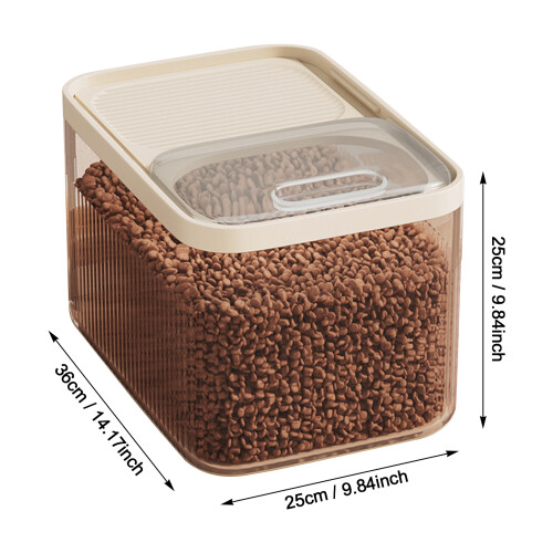 (Transparent, L) Pet Food Storage Container - Moisture-Resistant PP 1