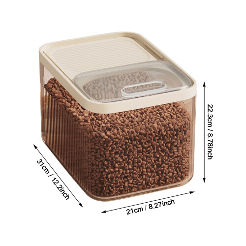 (Transparent, M) Pet Food Storage Container - Moisture-Resistant PP 1