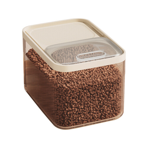 (Transparent, S) Pet Food Storage Container - Moisture-Resistant PP 1